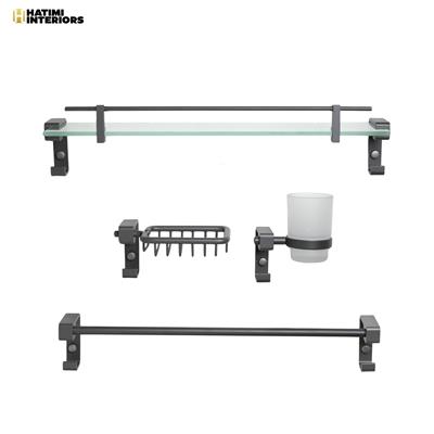 MATTE GREY STYLISH BATHROOM ACCESSORIES SET