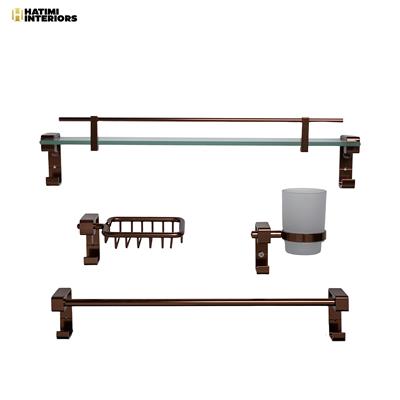 SHINY COPPER STYLISH BATHROOM ACCESSORIES SET