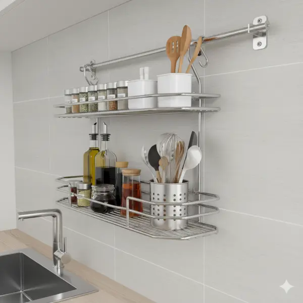 STAINLESS STEEL HANGING DOUBLE  RACK