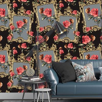 FRAMED ROSES - GOLDEN TIMES WALLPAPER ROLLS