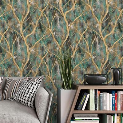 BRANCHED BEAUTY  - GOLDEN TIMES WALLPAPER ROLLS