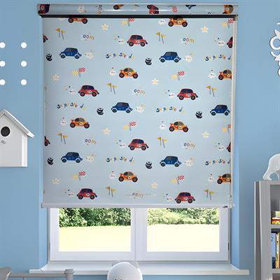 TOY CARS BLUE BACKGROUND ROLLER BLIND - PER SQ FEET