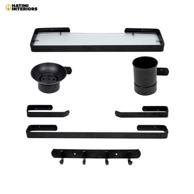 BLACK LUXURY BATHROOM ACCESSORIES SET