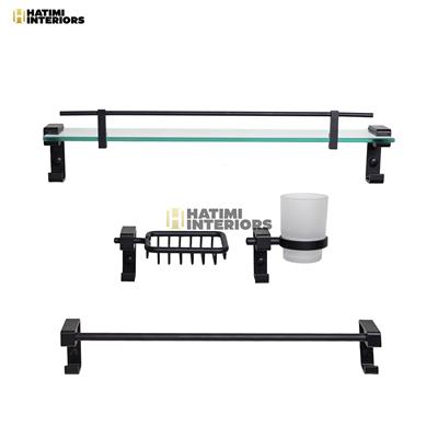 PHANTOM BLACK STYLISH BATHROOM ACCESSORIES SET