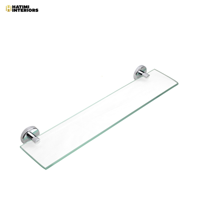 PREMIUM CHROME SILVER GLASS SHELF