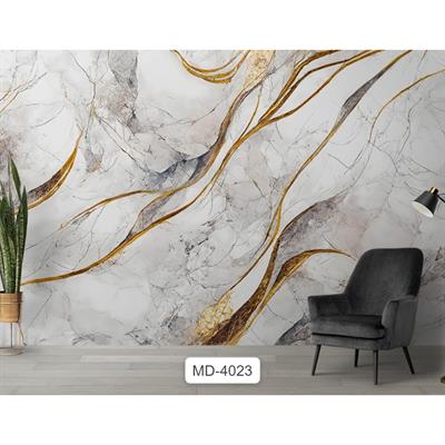 GOLDEN N' GREY MARBLE - ABSTRACT WALL PICTURE