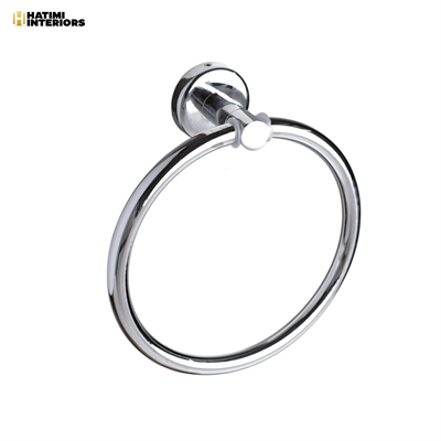 PREMIUM CHROME SILVER TOWEL RING