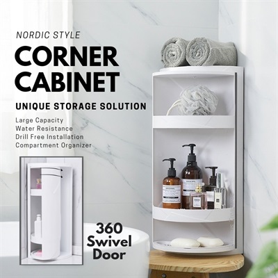 360° Rotating Corner Cabinet | Washroom Cabinet | Washroom Accessories