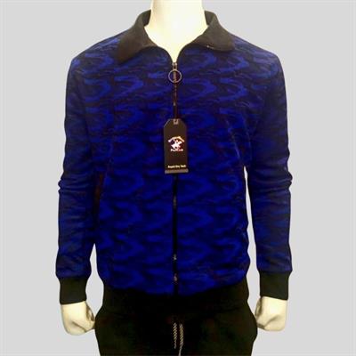 Jacket Camouflage Style Jacquard Blue