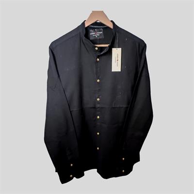 Imported Black Premium Quality Shirt Sheerwani Coller