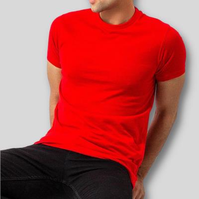 Basic Plain Round Neck T-Shirt Red