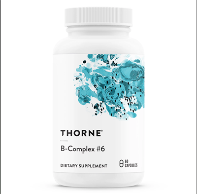 Thorne B-Complex #6 - Vitamin B Complex with Active Forms of Essential B Vitamins and Extra B6-60 Capsules