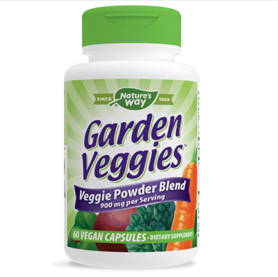 Nature's Way Daily Garden Veggies, Veggie Powder Blend, 900mg per 2-Capsule Serving, 60 Capsules