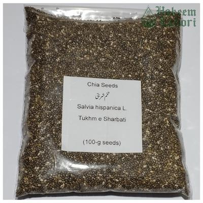 CHIA SEEDS ( تخم شربتی Tukhm e Sharbati چیا سیڈز Salvia Hispanica L. ) (100-g Packing)