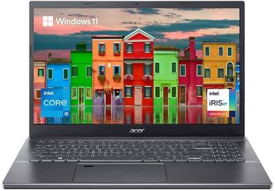 Acer Aspire 5 A515-57-53FA 12th Gen Core i5-1235U, 8GB DDR4, 256GB SSD, Intel Iris Xe Graphics, 15.6" FHD IPS, Backlit Keyboard, Windows 11, Steel Grey, 1 Year Local Warranty