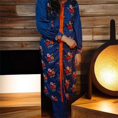 Navy Blue Chic! lawn dress 2pc