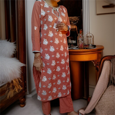 Peachy Keen! lawn dress 2pc