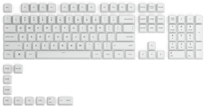Glorious GPBT Keycaps, PBT Keycap Set,ARCTIC WHITE