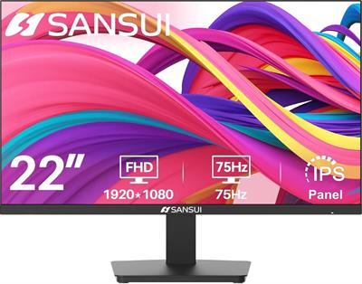 SANSUI ES-22F1 Monitor 22 inch IPS Panel 1080p FHD 75Hz 