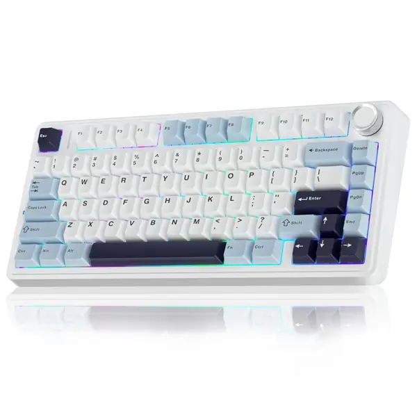 AULA F75 Gasket Blue+White+Purple - Reaper Switches Wireless Mechanical Keyboard