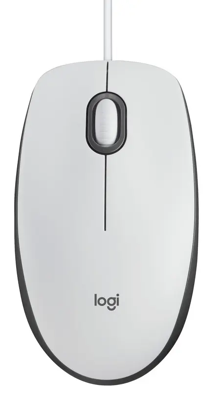 Logitech M100 Optical USB Corded Mouse – White
