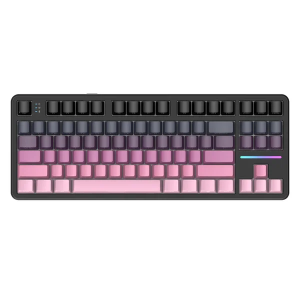Attack Shark X87 Wireless Mechanical Keyboard, 75% TKL Custom Hot Swappable Keyboard, Gasket Mount Gaming Keyboard, PBT Keycaps, Pre-Lubed Strawberry Switches, 2.4GHz/USB-C/BT RGB Backlit Keyboard - Blackberry