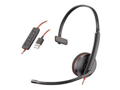 Plantronics Blackwire C3210 Headset Noise Cancelling Sound guard and Flexible Microphone Arm - Black