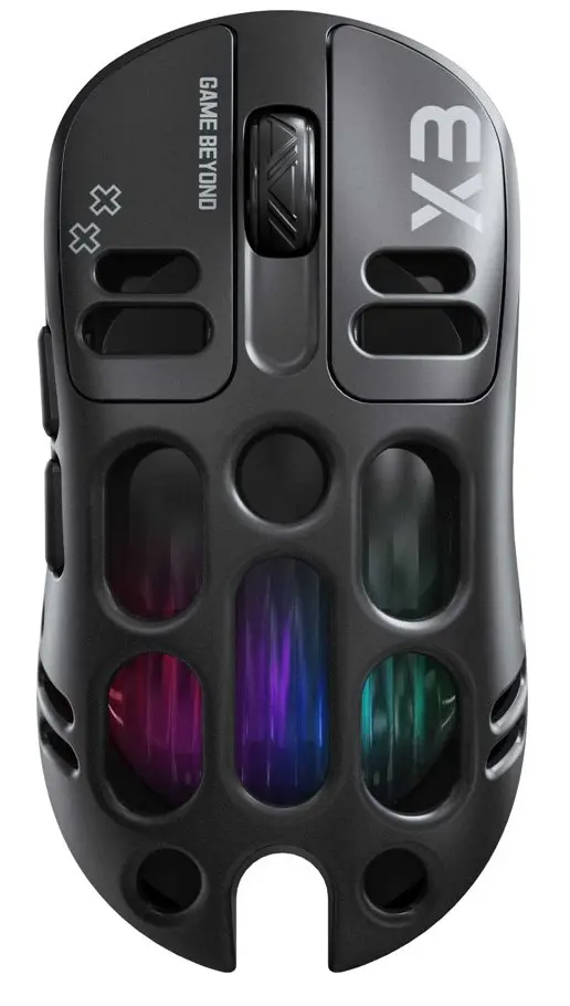 T-WOLF X3 Wireless Wired BT Hollow-carved Design Mouse RGB 3311 Sensor 12000DPI Tri-mode Wireless Gaming Mouse