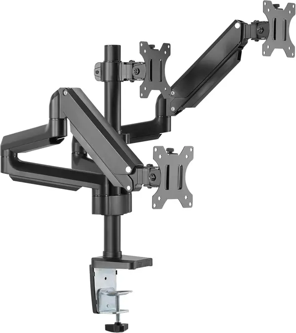 Twisted minds TM-26-C018P Premium Triple Monitors Aluminum Pole Mounted Gas Spring Monitor Arm – 