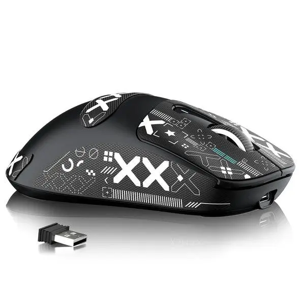 Attack Shark X3Max Wireless Gaming Mouse, PixArt PAW3950 Gaming Sensor, Up to 42K DPI, 100 Million Micro, 49g Lightweight Tri-Mode (BT5.2/2.4GHz/Wired) - Black(with Grip Tape)