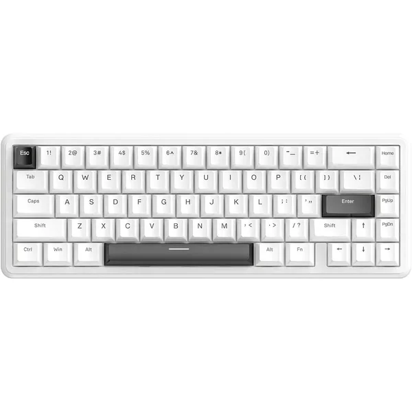 Attack Shark X65 HE Wired Rapid Trigger Magnetic Switch 65% Mechanical Gaming Keyboard, Hall Effect Top Mounted RGB Hot Swap,Adjustable Actuation, 8KHZ Polling Rate, PBT Keycaps for Win/Mac Simple white