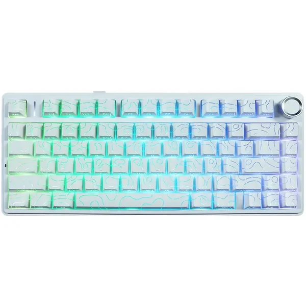 Aula F75 Gasket Mechanical Keyboard, 75% Wireless Hot Swappable Gaming Keyboard -  White Contour