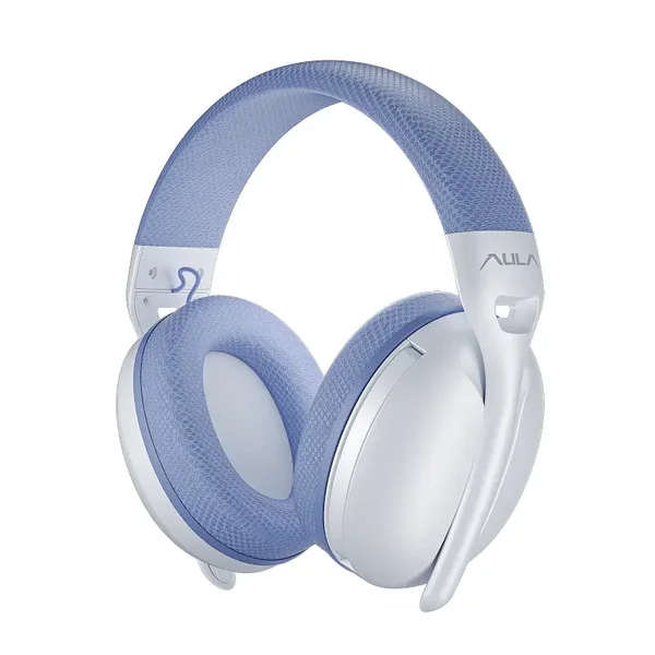 Aula S6 Wireless Gaming Headset - Tri-Mode (2.4G/Wired/BT), 40mm Drivers -Blue