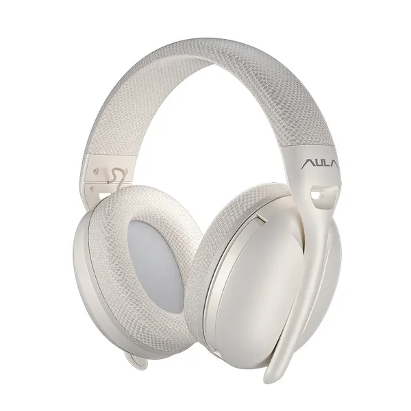 Aula S6 Wireless Gaming Headset - Tri-Mode (2.4G/Wired/BT), 40mm Drivers -Gold