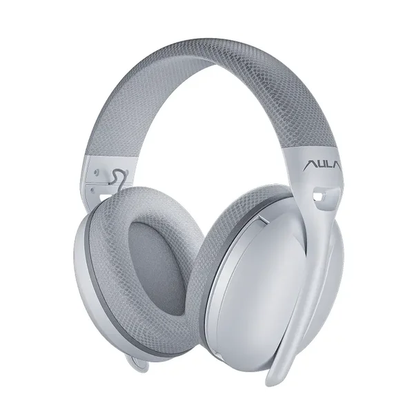 Aula S6 Wireless Gaming Headset - Tri-Mode (2.4G/Wired/BT), 40mm Drivers -White