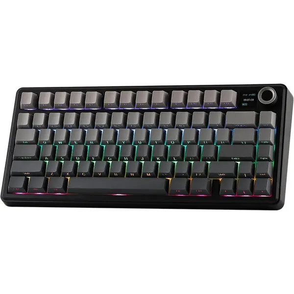 Aula F75 Max Wireless Mechanical Keyboard with TFT Screen and Knob, Gasket Gaming Keyboard - Gradient Gray