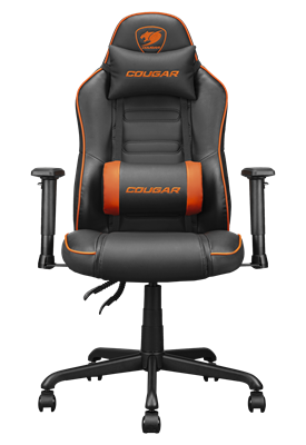 Cougar FUSION S Comfortable Multi-Purpose- Breathable PVC Leater  Gaming Chair / Black-Orange.