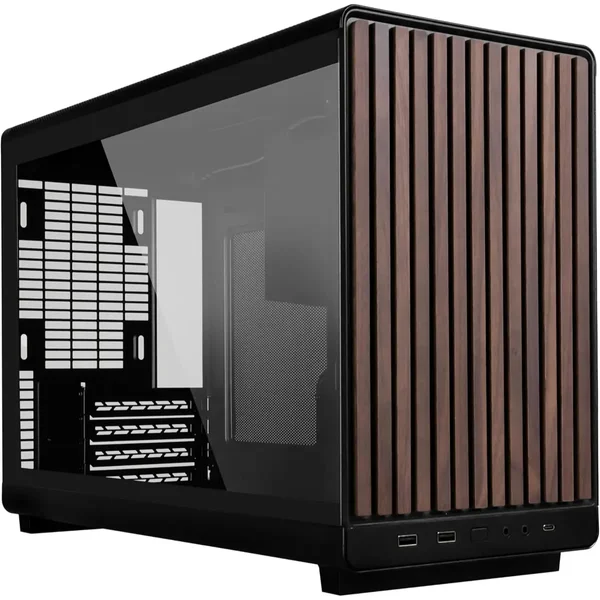 Lian LI A3-mATX M-ATX Tempered side glass Gaming Case Black  [Wood Edition]