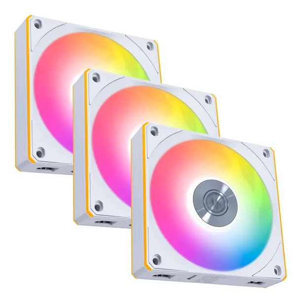 Lian Li UNI Fan CL120 ARGB 120mm PWM Fans - Triple Pack (Reverse Blade), 2.4 GHz Wireless Signal RGB & PC Case Fans Control, Daisy-Chain, Controller Included and Required - White