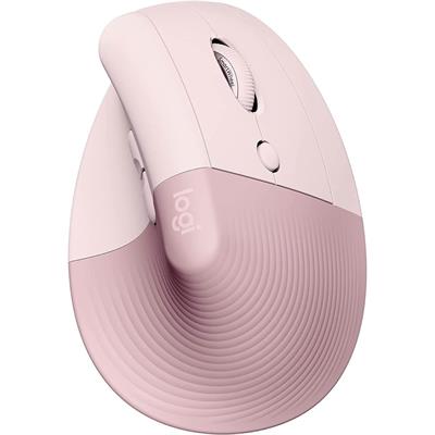 Logitech Lift Vertical Ergonomic Mouse - Ergo Series, Wireless, Bluetooth or Logi Bolt USB - Rose
