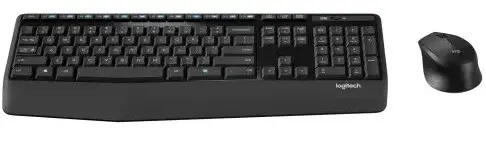 Logitech MK346P Wireless Combo, Full-Size  wih Palm Res - Black