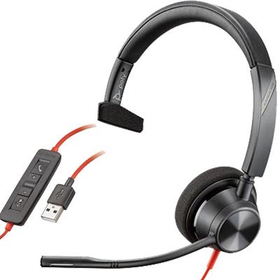 POLY Blackwire 3310 Single-Ear Design Wired Headset USB-A to connect to your PC