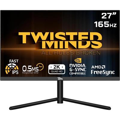 Twisted Minds 27'', Flat ,QHD ,165Hz ,Fast IPS, 0.5MS, HDMI2.1 , HDR Gaming Monitor
