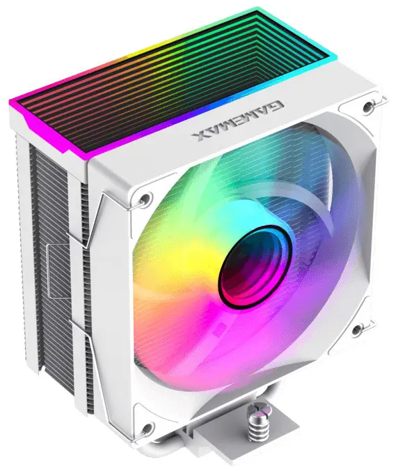 GameMax Sigma 550 Infinity HW Tower CPU air cooler, Painted White, Five thermal tubes, Supports Intel Gen12,13 CPUs and AMD latest model, ARGB lighting effects -White