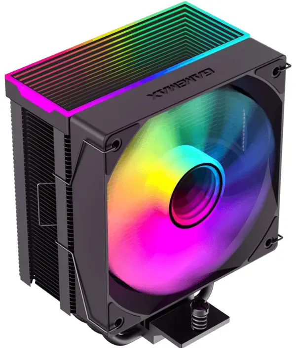 Gamemax Sigma 550 Infinity BK Tower CPU air cooler, Painted White, Five thermal tubes, Supports Intel Gen12,13 CPUs and AMD latest model, ARGB lighting effects - Black