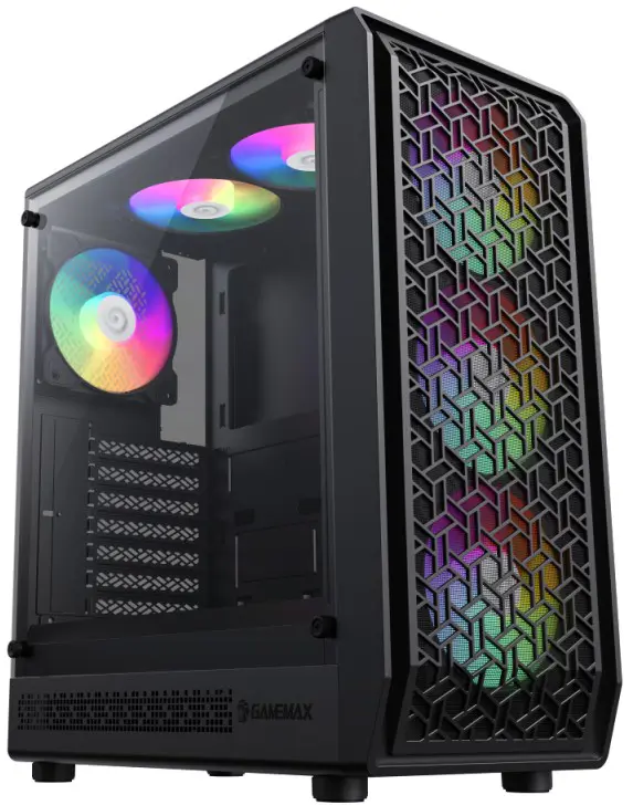 GameMax Forge AB Premium Mid Tower ATX Gaming PC Case - Black