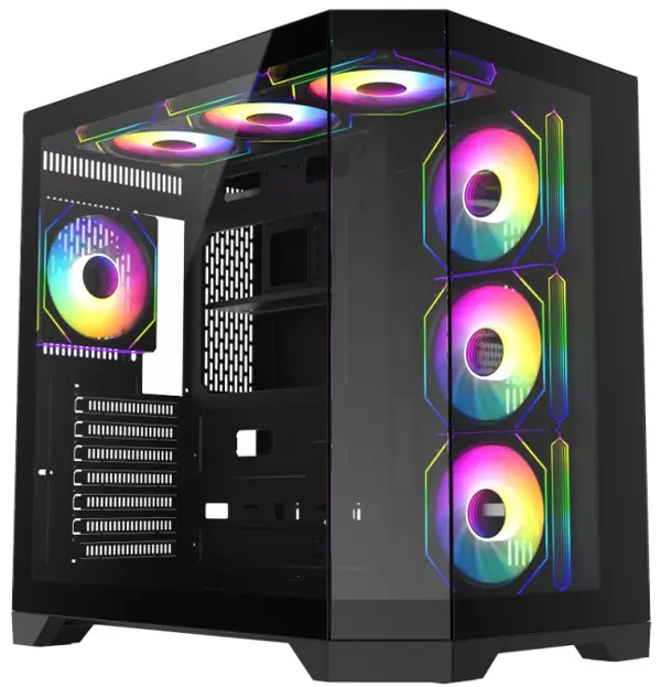 GameMax HYPE-A BK full viewed designed Mid Tower ATX PC  Gamig Case - Black
