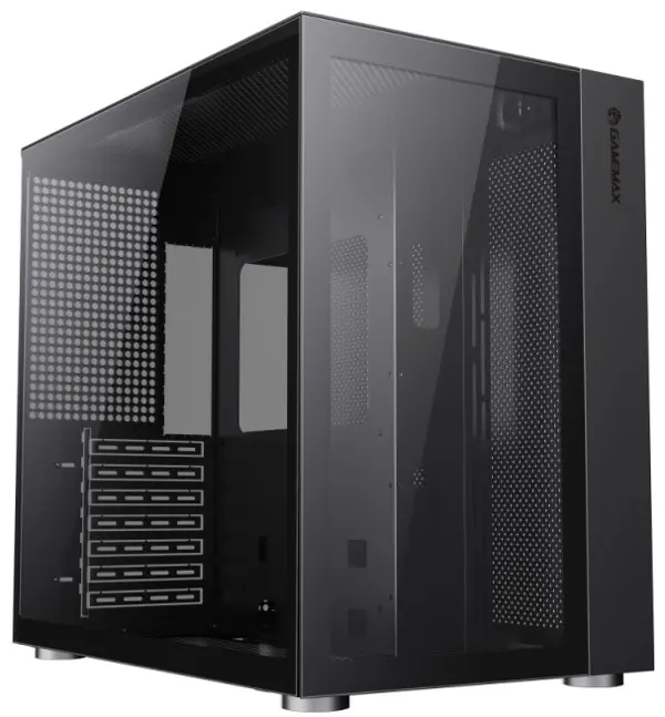 GameMax INFINITY BK ATX Mid Tower Tempered Glass, RGB Lighting, Water Cooling Support & Modular Design Gaming Case - Black
