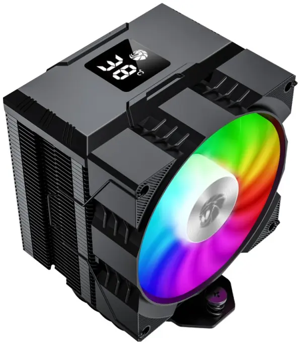 Gamemax Gamma 90 Digital Tower CPU air cooler, Fours thermal tubes, Supports Intel Gen12,13 CPUs and AMD latest model, ARGB lighting effects - Painted Black