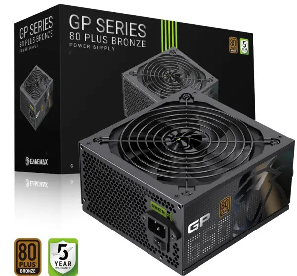 GAMEMAX GP 650B 80+ Bronze Ultra-Stable, Smart Fan, and Premium Heat Dissipation  Power Supply - Black